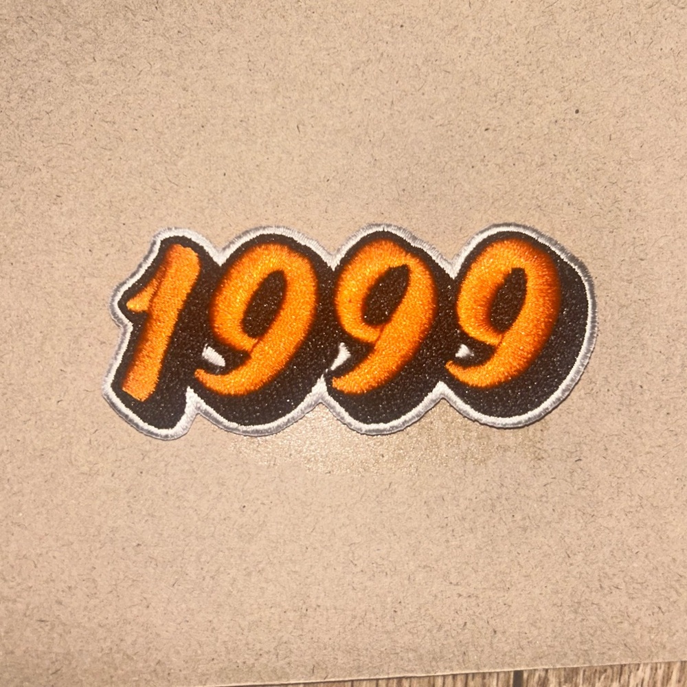 Orange and Black '1999' Embroidered JellyCat Ski Club Patch - Exclusive